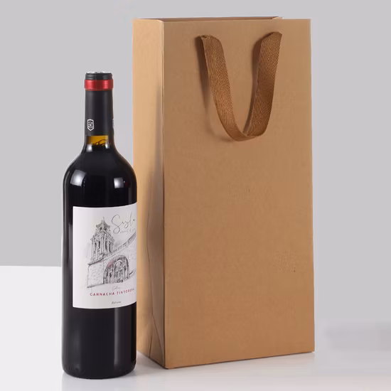 Saco de papel Kraft biodegradável com alças para embalagem de aniversário de casamento de padaria de bolo