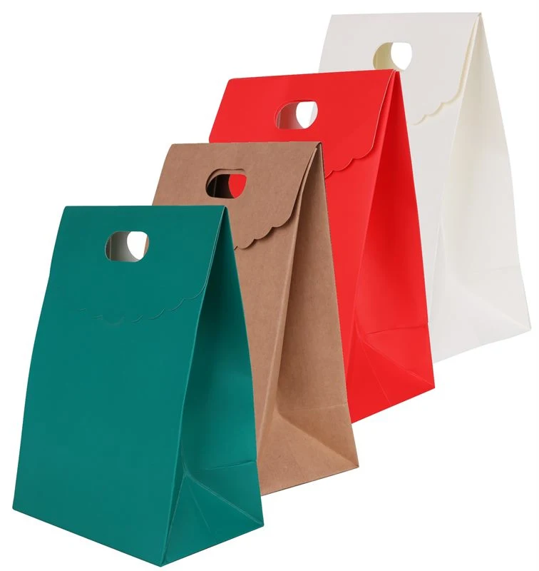 Qingdao Flourish New Arrivals 100% Recycled Paper Die Cut Handle Shopping Bags Reusable Kraft Paper Bag