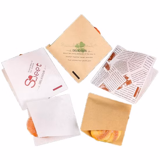 Saco de papel Kraft aberto de dois lados para embrulho de alimentos